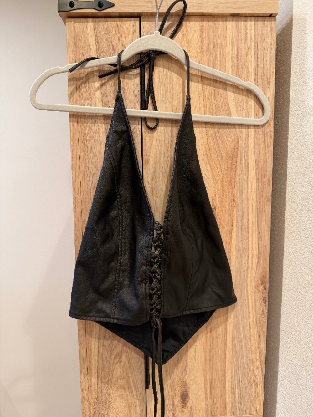 Leather halter top